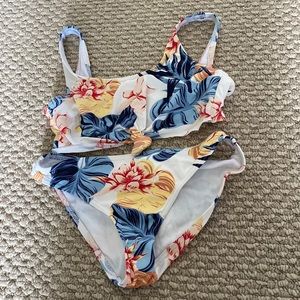 roxy girls floral swimsuit